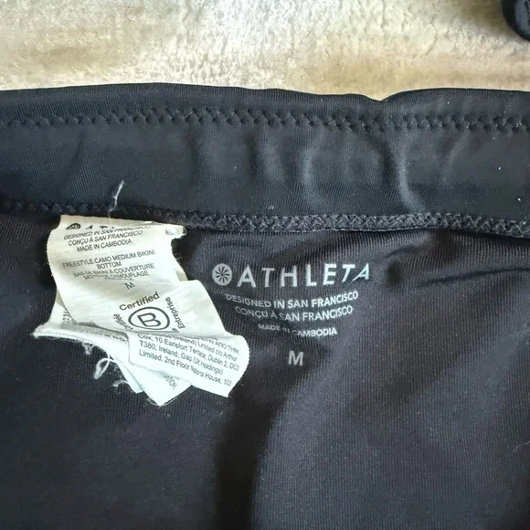 Athleta Freestyle Blue and Black Cloud Camo Dress Blue Bikini Set - 3 pcs Size M - Picture 5 of 16